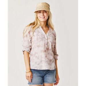 Carve Design Dylan Gauze Shirt Women's XL  Fawn Tie Dye Organic Cotton Boho Chic